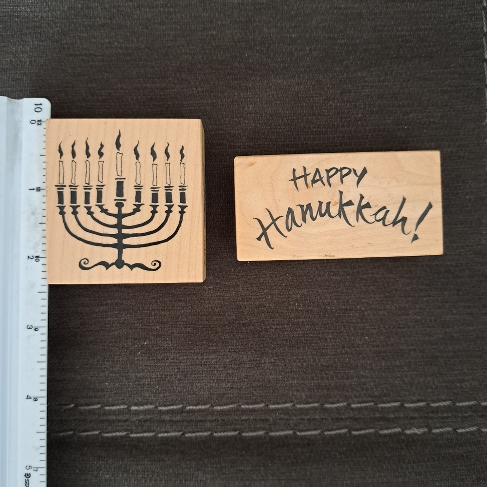 Hanukkah themed rubber stamps